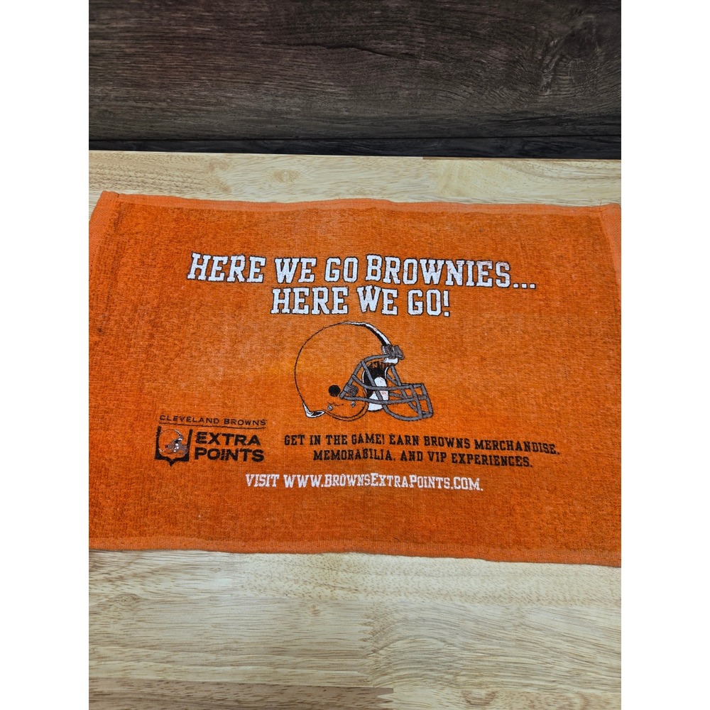 Cleveland Browns NFL Rally Towel Orange Here We Go Brownies Extra Points Gear